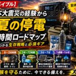 東日本大震災の経験から学んだ真夏の停電72時間ロードマップと防災グッズをまとめたアイキャッチ画像